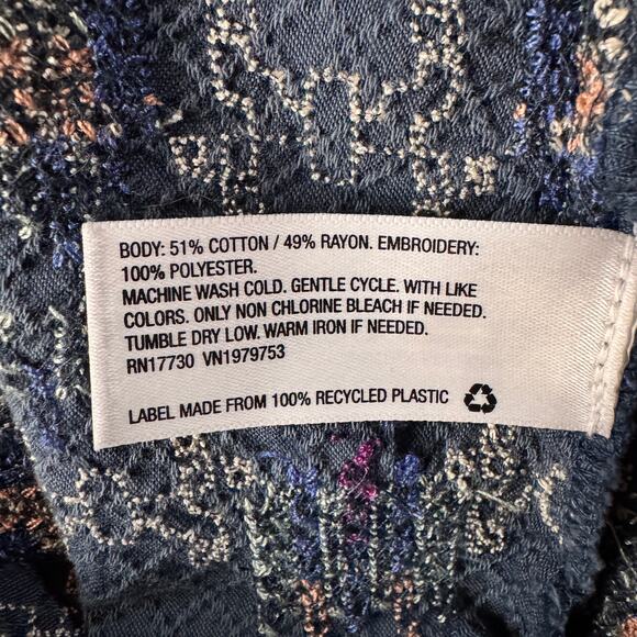 Knox Rose X-Large Shift Dress Embroidered Long Sleeve Tasseled Keyhole V-Neck - Picture 9 of 9